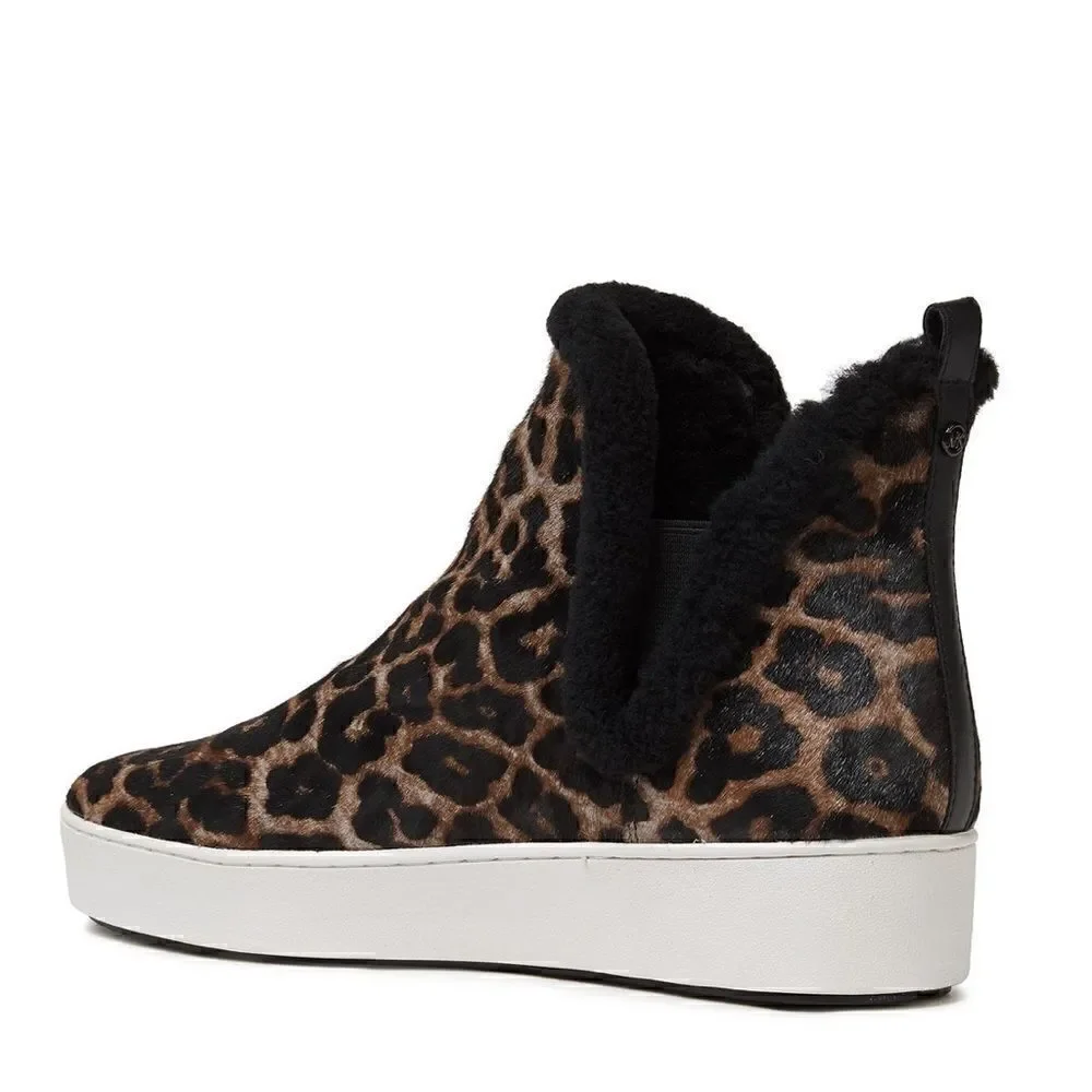 Micheal KORS Ashlyn Leather Slip On Leopard Bootie